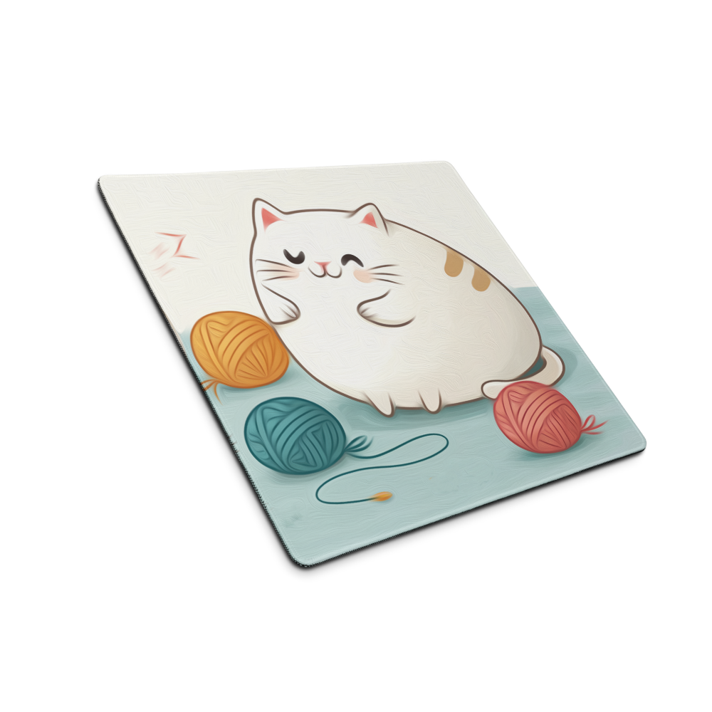 Kawaii Chubby Cats with Playful Yarn